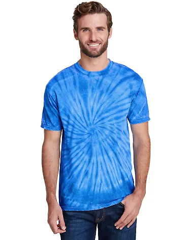 Tie-Dye CD1090 Adult Burnout Festival T-Shirt in Royal front view