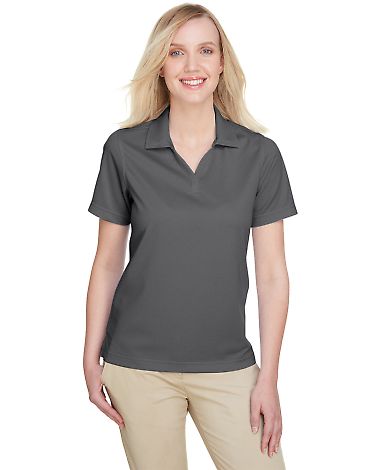 UltraClub UC102W Ladies' Cavalry Twill Performance in Charcoal/ black front view