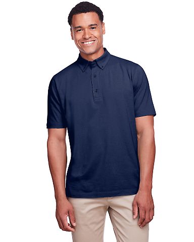 UltraClub UC105 Men's Lakeshore Stretch Cotton Per in Navy front view