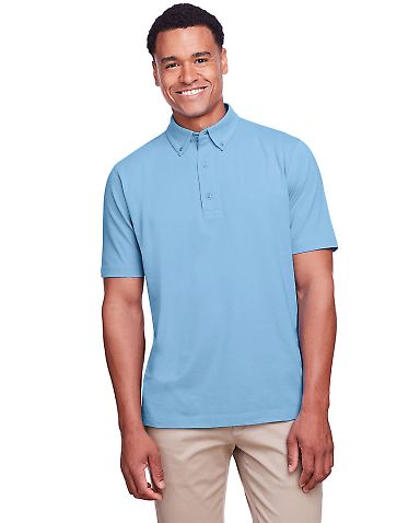 UltraClub UC105 Men's Lakeshore Stretch Cotton Per in Columbia blue front view