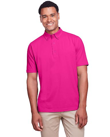 UltraClub UC105 Men's Lakeshore Stretch Cotton Per in Heliconia front view
