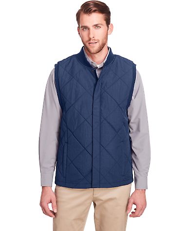 UltraClub UC709 Men's Dawson Quilted Hacking Vest in Navy front view