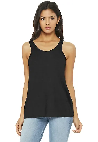 BELLA 8800 Womens Racerback Tank Top in Black heather front view