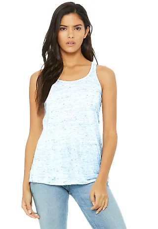 BELLA 8800 Womens Racerback Tank Top in Blue marble front view
