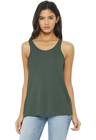 BELLA 8800 Womens Racerback Tank Top in Military green front view