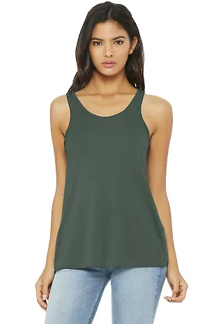 BELLA 8800 Womens Racerback Tank Top MILITARY GREEN front view