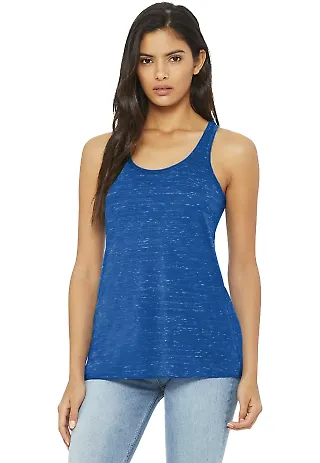BELLA 8800 Womens Racerback Tank Top in True royal mrble front view