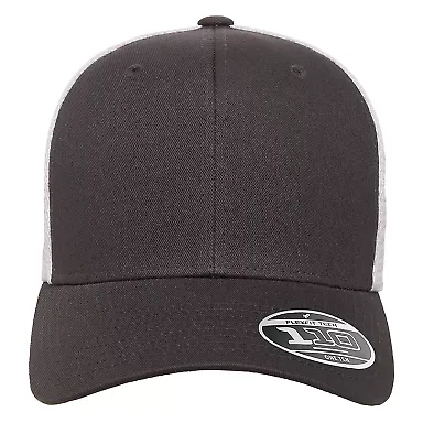 Yupoong-Flex Fit 110M 110® Mesh-Back Cap in Charcoal/ white front view