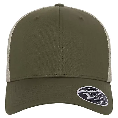 Yupoong-Flex Fit 110M 110® Mesh-Back Cap in Olive/ khaki front view