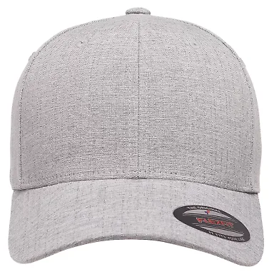 Yupoong-Flex Fit 6350 Heatherlight Mélange Cap in Silver front view