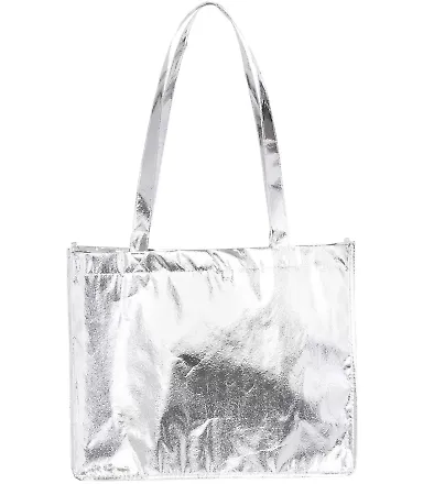 Liberty Bags A134M Metallic Large Tote SILVER front view