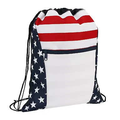 Liberty Bags OAD5050 Americana Drawstring Bag RED/ WHITE/ BLUE front view