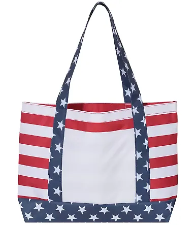 Liberty Bags OAD5052 Americana Boater Tote RED/ WHITE/ BLUE front view