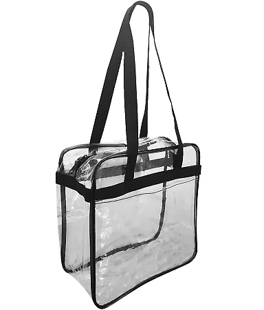 Liberty Bags OAD5005 OAD Clear Tote w/ Zippered To BLACK front view