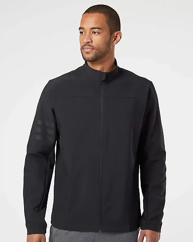 Adidas Golf Clothing A267 3-Stripes Jacket Black/ Black front view
