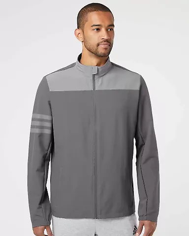 Adidas Golf Clothing A267 3-Stripes Jacket Grey Five/ Grey Three front view