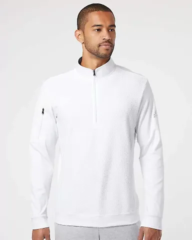 Adidas Golf Clothing A295 Performance Textured Qua White front view