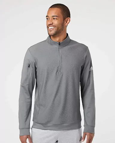Adidas Golf Clothing A295 Performance Textured Qua Grey Three front view