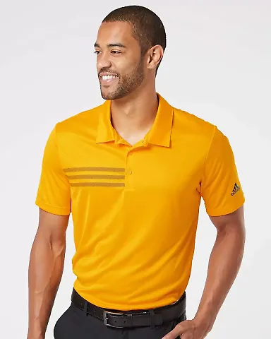 Adidas Golf Clothing A324 3-Stripes Chest Sport Sh Team Collegiate Gold/ Black front view