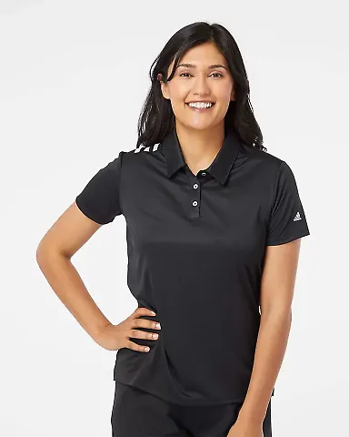 Adidas Golf Clothing A325 Women's 3-Stripes Should Black/ White front view