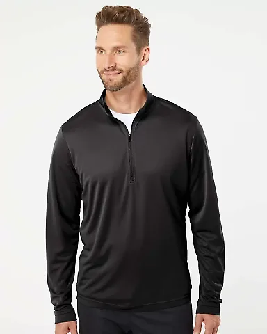 Adidas Golf Clothing A401 Lightweight Quarter-Zip  Black front view