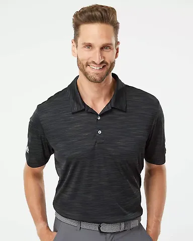 Adidas Golf Clothing A402 Mélange Sport Shirt Black Melange front view