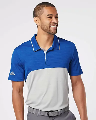 Adidas Golf Clothing A404 Colorblocked Mélange Sp Collegiate Royal Melange/ Mid Grey Melange front view