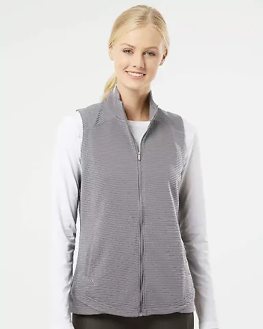 Adidas Golf Clothing A417 Women's Textured Full-Zi Grey Three front view