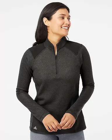 Adidas Golf Clothing A464 Women's Heathered Quarte Black Heather front view