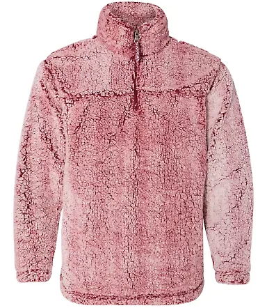 Boxercraft Q10 Unisex Sherpa Fleece Quarter-Zip Pu Frosty Garnet front view