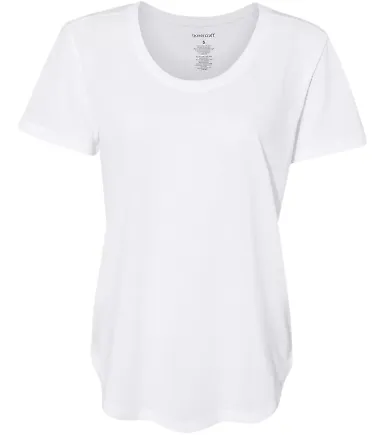 Boxercraft T61 Women’s At Ease Scoop Neck T-Shir White front view