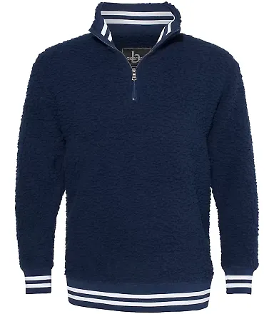 Boxercraft Q20 Varsity Sherpa Quarter-Zip Pullover Navy front view