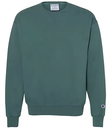 Champion Clothing CD400 Garment Dyed Crewneck Swea Cactus front view