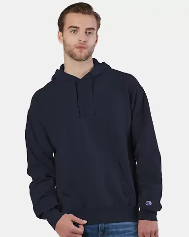 Champion Clothing CD450 Garment Dyed Hooded Sweats Navy front view