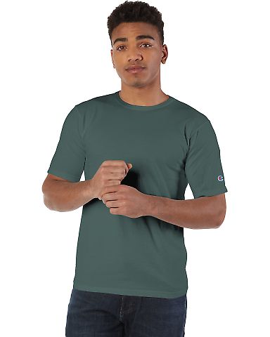 Champion Clothing CD100 Garment Dyed Short Sleeve  in Cactus front view