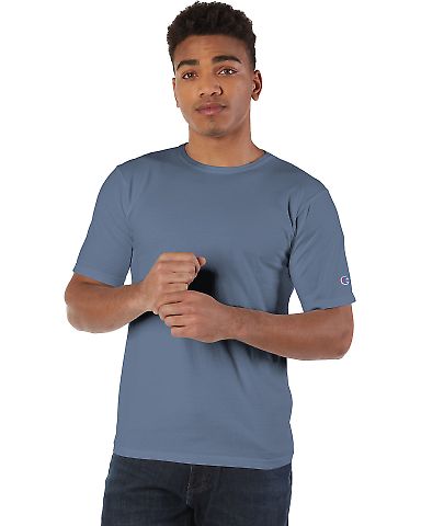 Champion Clothing CD100 Garment Dyed Short Sleeve  in Saltwater front view