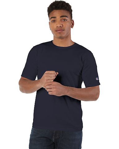 Champion Clothing CD100 Garment Dyed Short Sleeve  in Navy front view