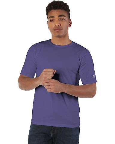 Champion Clothing CD100 Garment Dyed Short Sleeve  in Grape soda front view