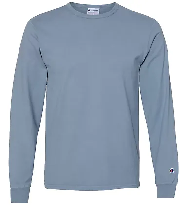 Champion Clothing CD200 Garment Dyed Long Sleeve T Saltwater front view