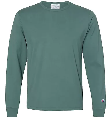 Champion Clothing CD200 Garment Dyed Long Sleeve T Cactus front view
