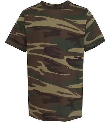 Code V 2207 Youth Camouflage T-Shirt Green Woodland front view