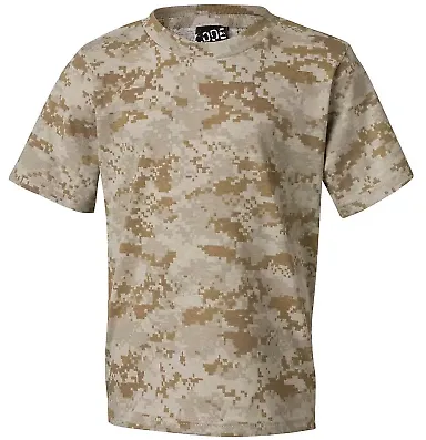 Code V 2207 Youth Camouflage T-Shirt Sand Digital front view