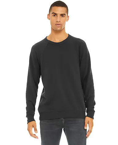 BELLA+CANVAS 3901 Unisex Sponge Fleece Sweatshirt in Dark grey front view