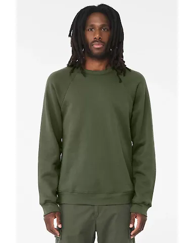 BELLA+CANVAS 3901 Unisex Sponge Fleece Sweatshirt in Military green front view
