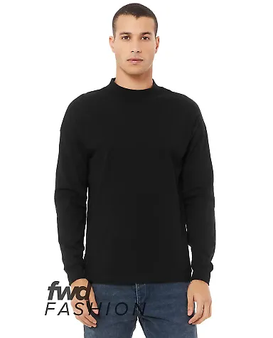Bella + Canvas 3520 Fast Fashion Unisex Mock Neck  in Black front view