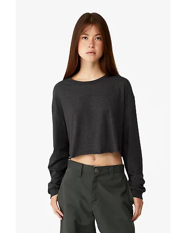 Bella + Canvas 6501 Fast Fashion Women's Cropped L in Dark gry heather front view