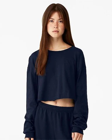 Bella + Canvas 6501 Fast Fashion Women's Cropped L in Navy front view