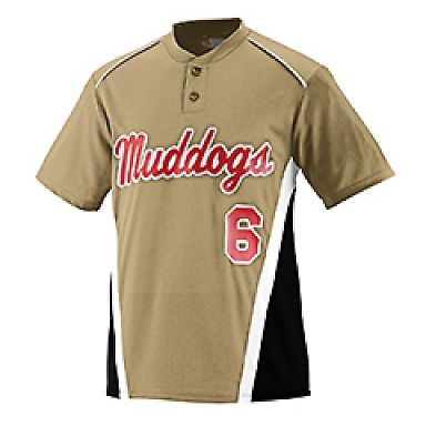 Augusta Sportswear 1526 Youth RBI Performance Jers in Vegas gold/ black/ white front view