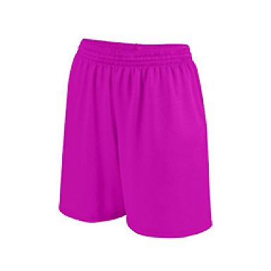 Augusta Sportswear 963 Girls Shockwave Shorts in Power pink/ white front view