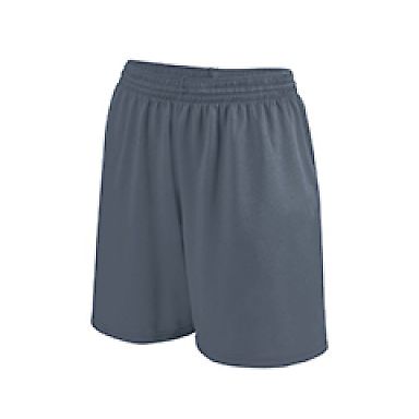 Augusta Sportswear 963 Girls Shockwave Shorts in Graphite/ white front view